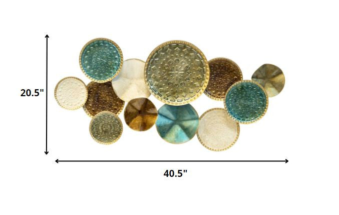 Textured Metal Multi Plates Wall Decor By Homeroots | Wall Decor | Modishstore - 4