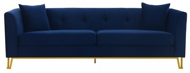 Everest 2 Piece Blue Fabric Upholstered Sofa & Chair Set By Armen Living | Sofas | Modishstore - 8