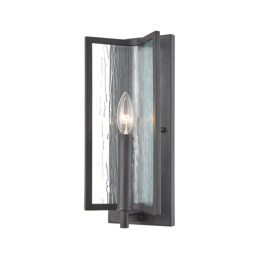 Inversion 1-Light Sconce in Charcoal with Textured Clear Glass ELK Lighting | Sconces | Modishstore