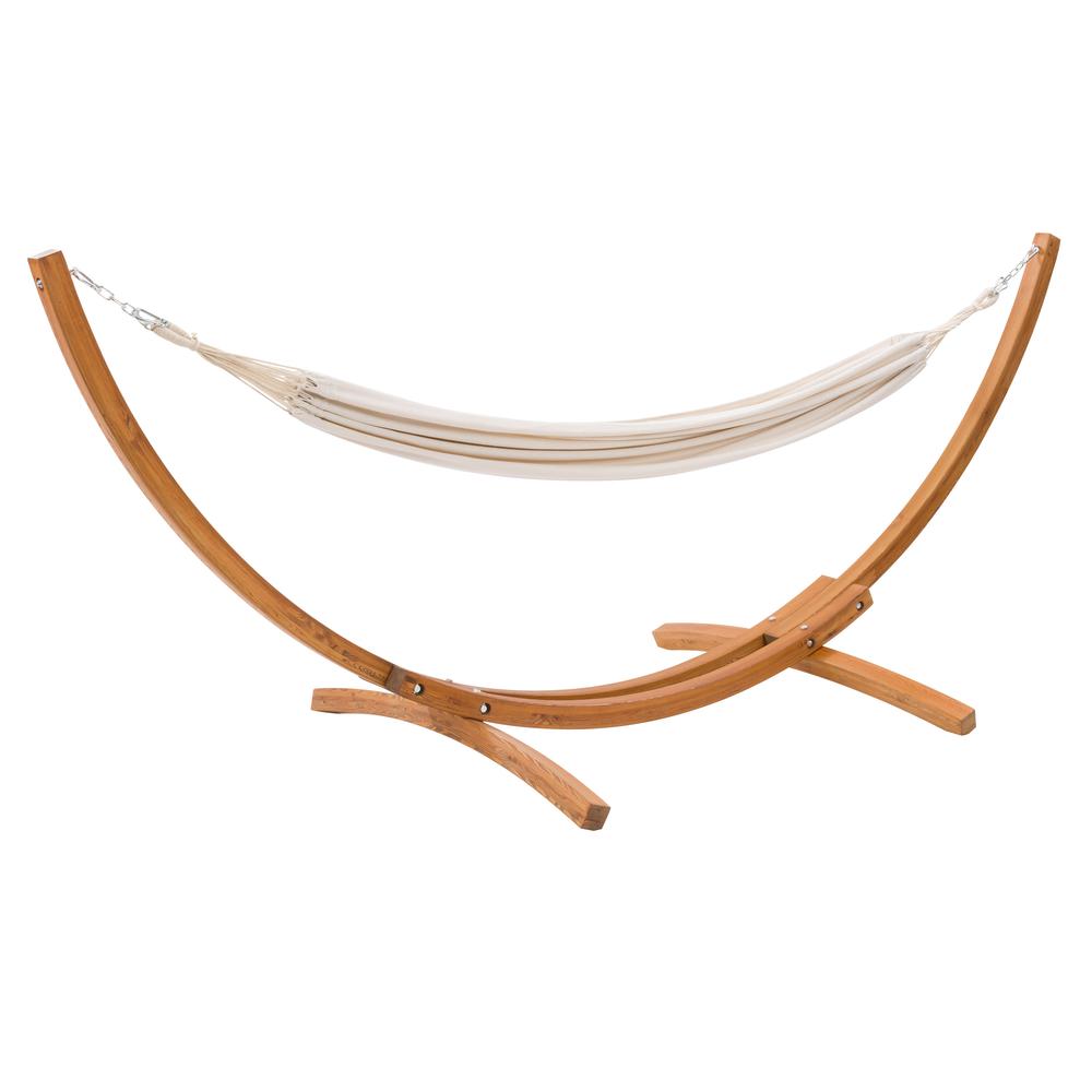 CorLiving Wood Frame Free Standing Sling Hammock in Beige by CorLiving | Outdoor Porch Swings | Modishstore - 2