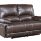 41" Stylish Brown Leather Loveseat By Homeroots
