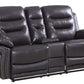 44" Comfortable Brown Leather Console Loveseat By Homeroots