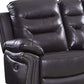 44" Comfortable Brown Leather Console Loveseat By Homeroots