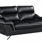 36" Contemporary Black Leather Loveseat By Homeroots | Loveseats | Modishstore - 2