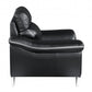 36" Contemporary Black Leather Loveseat By Homeroots | Loveseats | Modishstore - 5