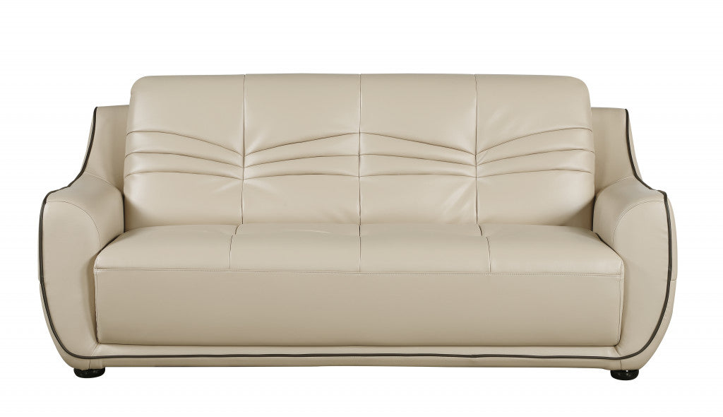 108" Elegant Beige Leather Sofa Set By Homeroots | Sofa Set | Modishstore - 5