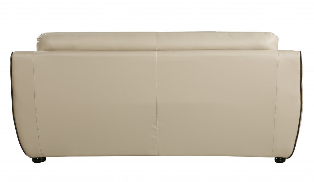 36" Elegant Beige Leather Sofa By Homeroots | Sofa Set | Modishstore - 3