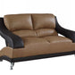 38" Dazzling Twoto Tone Leather Loveseat By Homeroots