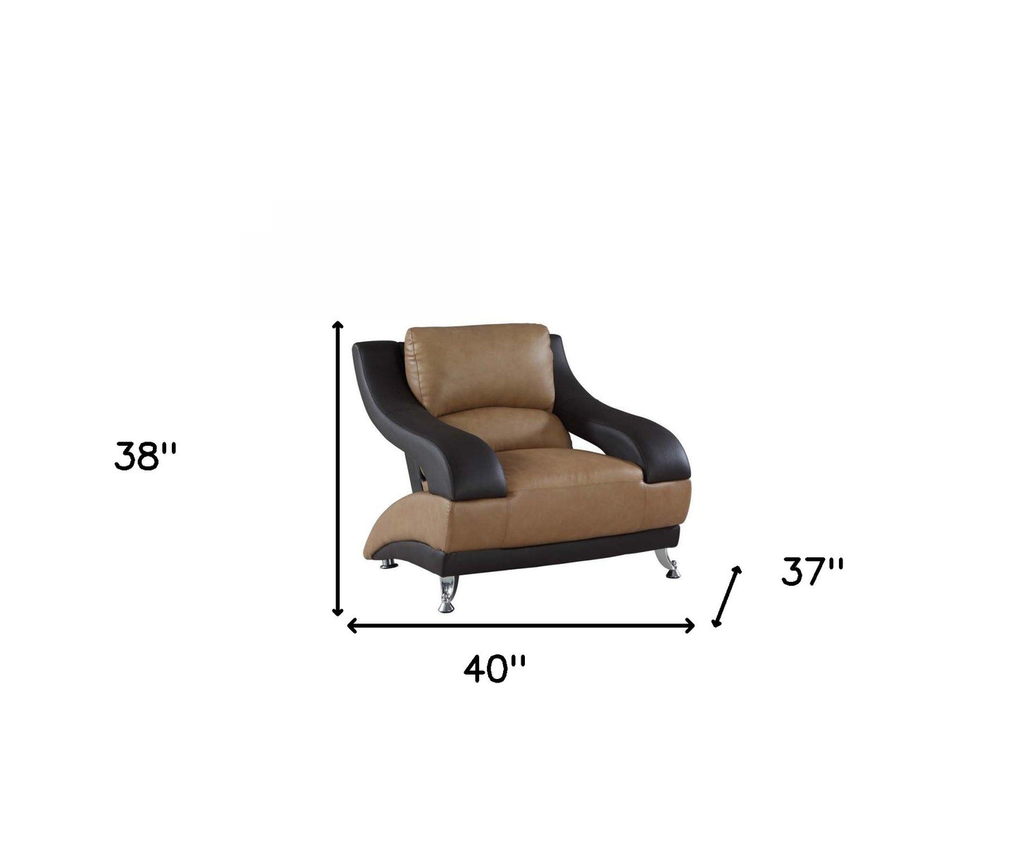 38" Two Tone Dazzling Leather Chair By Homeroots | Accent Chairs | Modishstore - 4