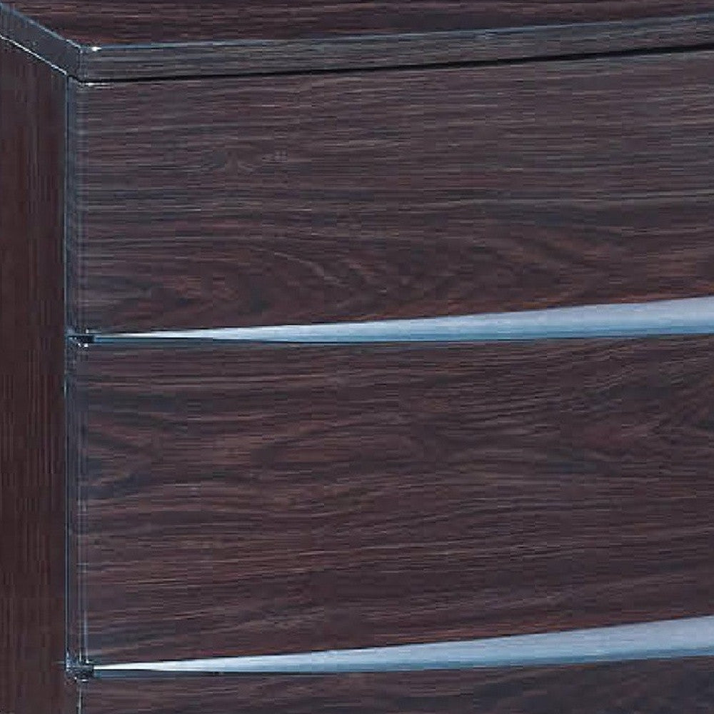 16.5" Exquisite Wenge High Gloss Nightstand By Homeroots | Nightstands | Modishstore - 4