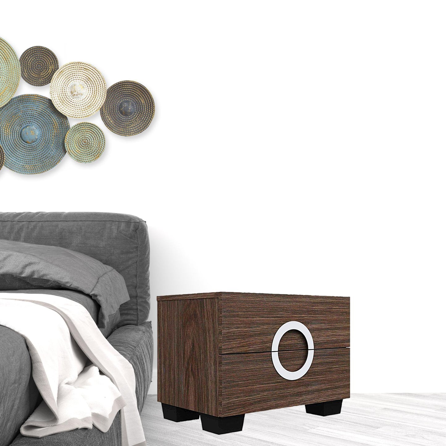 18" Refined Wenge High Gloss Nightstand By Homeroots | Nightstands | Modishstore - 2