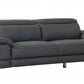 31" Tasteful Dark Grey Leather Sofa By Homeroots | Sofas | Modishstore - 2