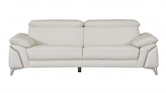 31" Fashionable White Leather Sofa By Homeroots | Sofas | Modishstore