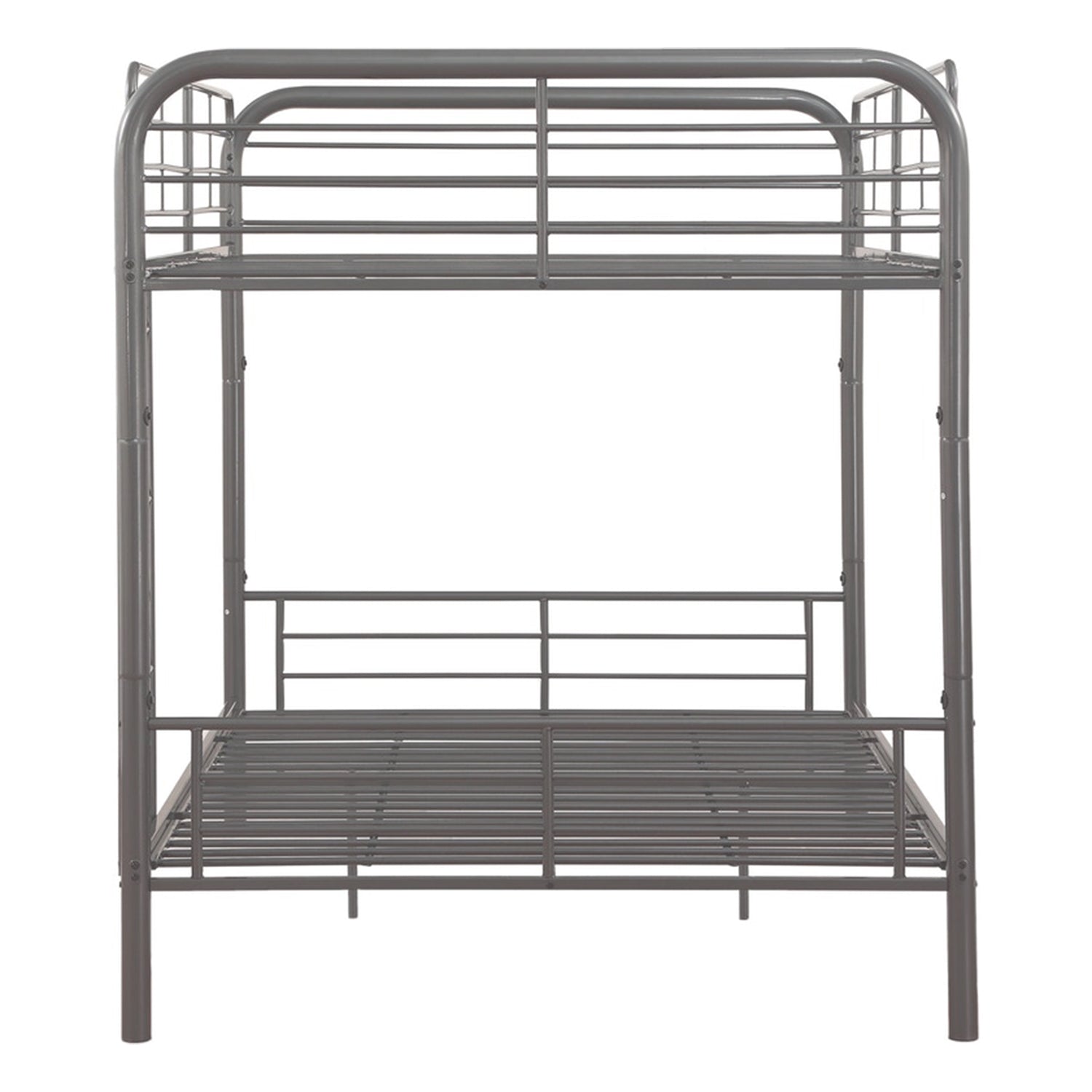 Gunmetal Metal Twin Over Twin Bunk Bed By Homeroots | Beds | Modishstore - 2
