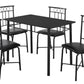 Black Metal Foam Polyurethane Leather Look Polyes 5Pcs Dining Set By Homeroots | Dining Sets | Modishstore
