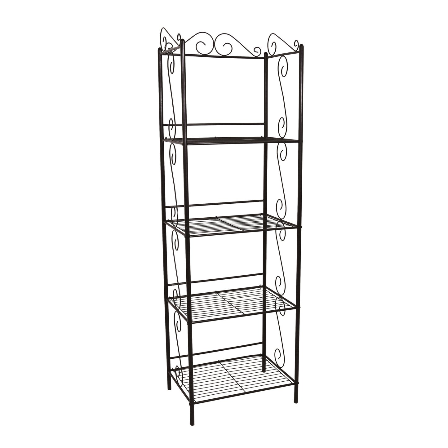 Brown Metal Shelf Bookcase By Homeroots | Bookcases | Modishstore