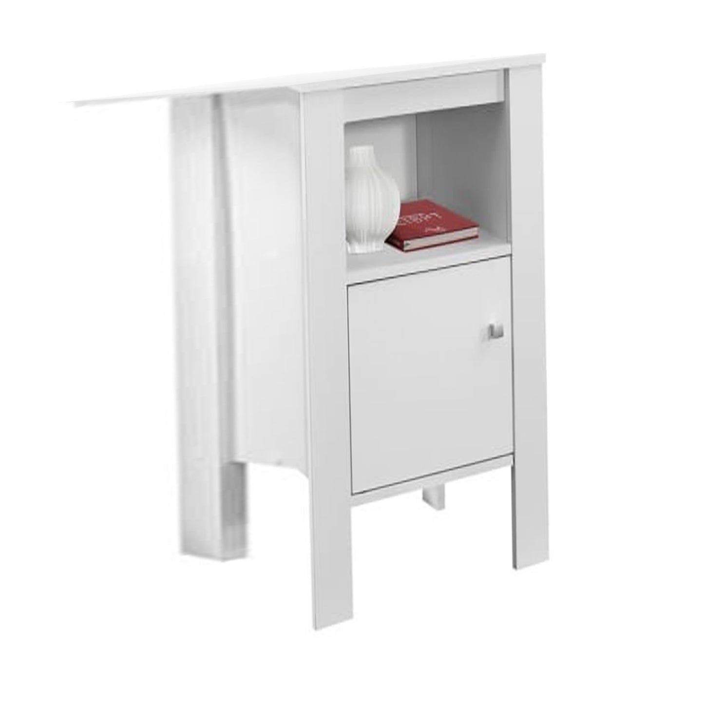 24" White End Table With Shelf By Homeroots | End Tables | Modishstore - 5