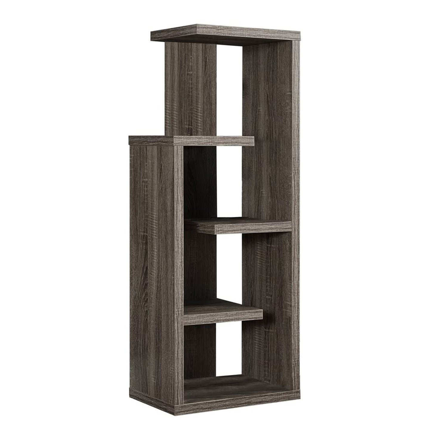 Dark Taupe Bookcase By Homeroots | Bookcases | Modishstore - 5