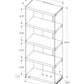 60" Particle Board and Clear Tempered Glass Bookcase By Homeroots | Bookcases | Modishstore - 4