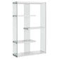 White Clear Particle Board Tempered Glass Bookcase By Homeroots - 333150 | Bookcases | Modishstore