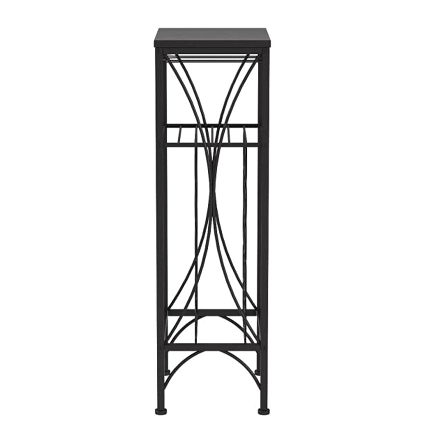 Black Metal Wine Bottle and Glass Rack Home Bar By Homeroots | Console Tables | Modishstore - 4