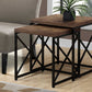 Brown Black Particle Board Metal 2pcs Nesting Table Set By Homeroots | Nesting Tables | Modishstore