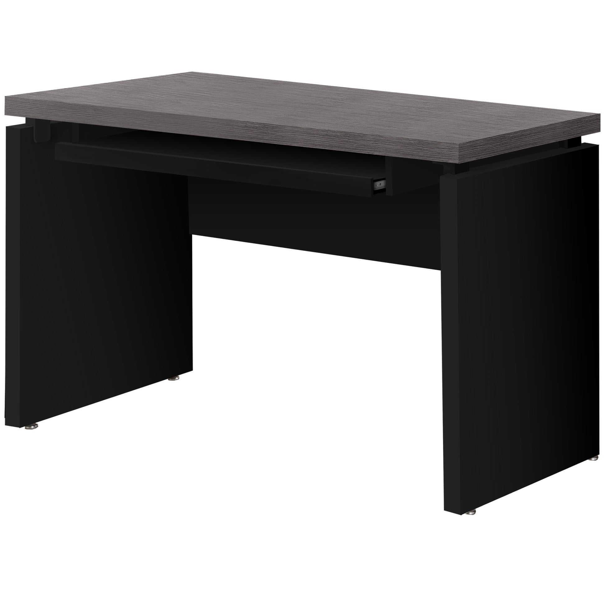 30.75" Black Particle Board MDF and Laminate Computer Desk with a Grey Top By Homeroots | Desks | Modishstore - 2