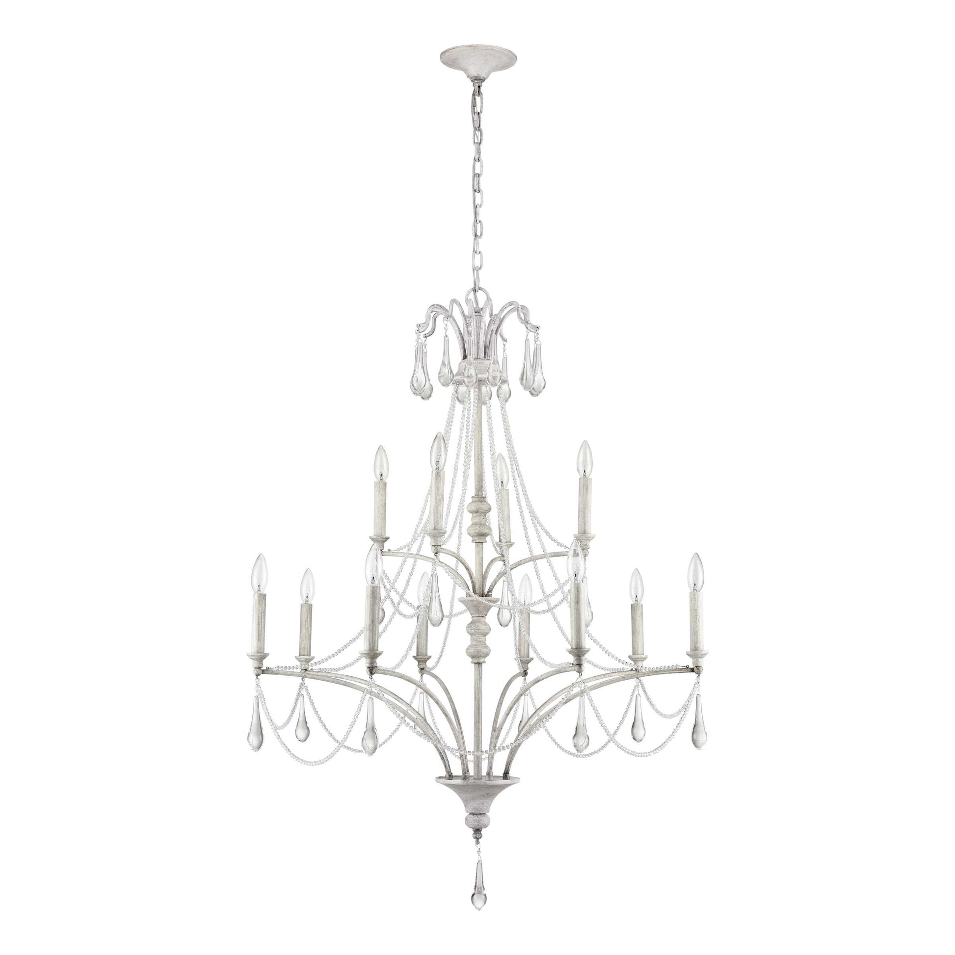 French Parlor 36'' Wide 12-Light Chandelier - Vintage White By ELK |Chandeliers |Modishstore - 2
