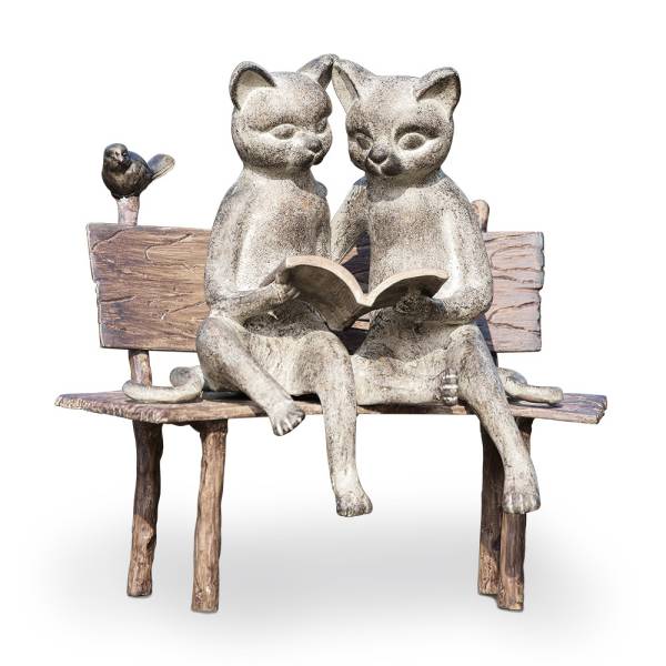 Reading Cats on Bench Garden Sculpture By SPI Home | Animals & Pets | Modishstore-2