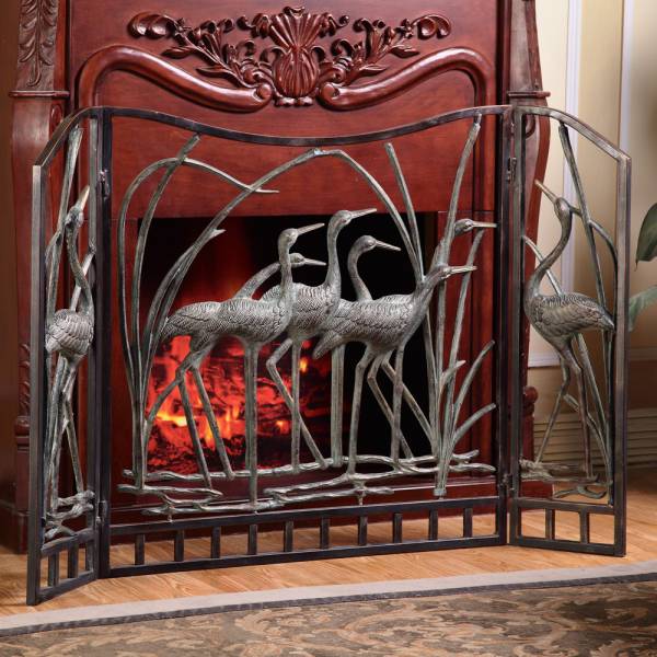 Crane Flock Fireplace Screen By SPI Home | Fireplace Accessories | Modishstore-2