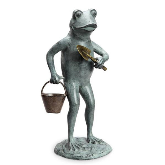 Green Thumb Frog Garden Sculptures By SPI Home | Garden Sculptures & Statues | Modishstore