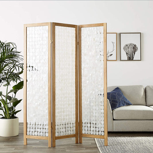 Clear Capiz Shell Screen By Homeroots - 342720 | Room Dividers | Modishstore - 2
