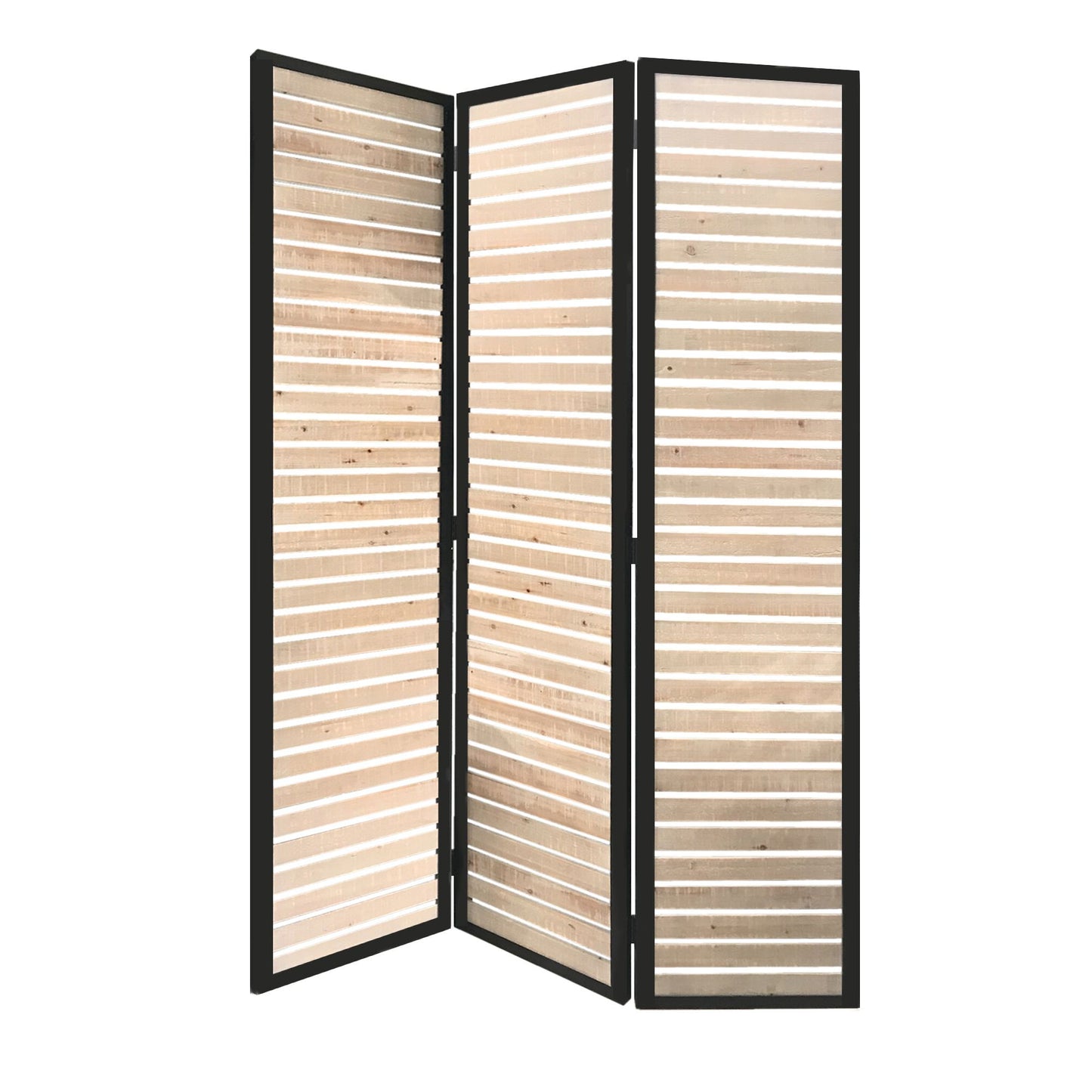 Natural Brown Wood And Metal Screen By Homeroots | Room Dividers | Modishstore - 3