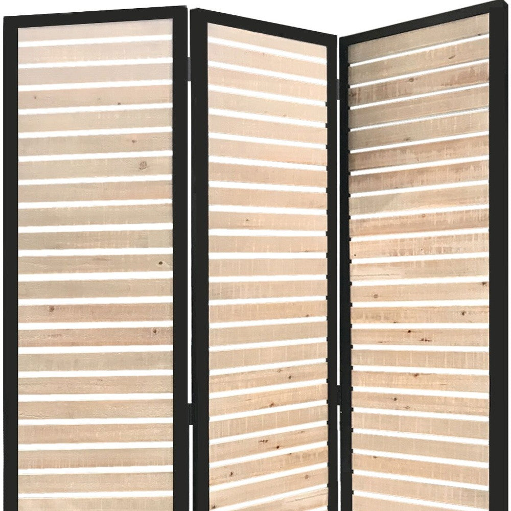 Natural Brown Wood And Metal Screen By Homeroots | Room Dividers | Modishstore - 4
