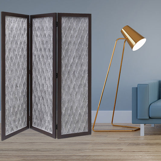 Versatile Dark Wood Three Panel Room Divider Screen By Homeroots | Room Dividers | Modishstore - 3
