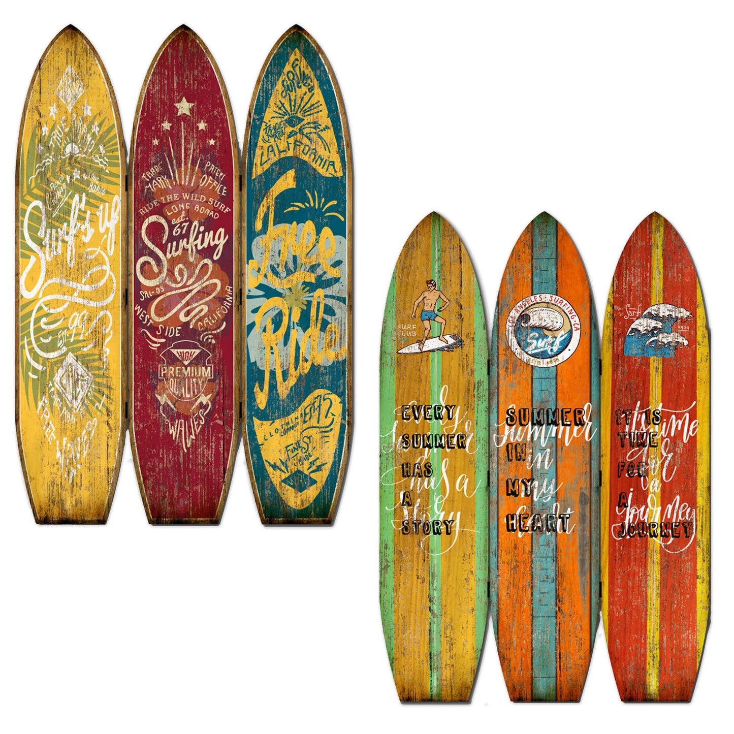 Multicolor Wood Endless Summer Screen By Homeroots | Room Dividers | Modishstore - 3