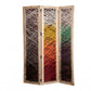Multicolor Fabric And Wood Crisscross Screen By Homeroots | Room Dividers | Modishstore