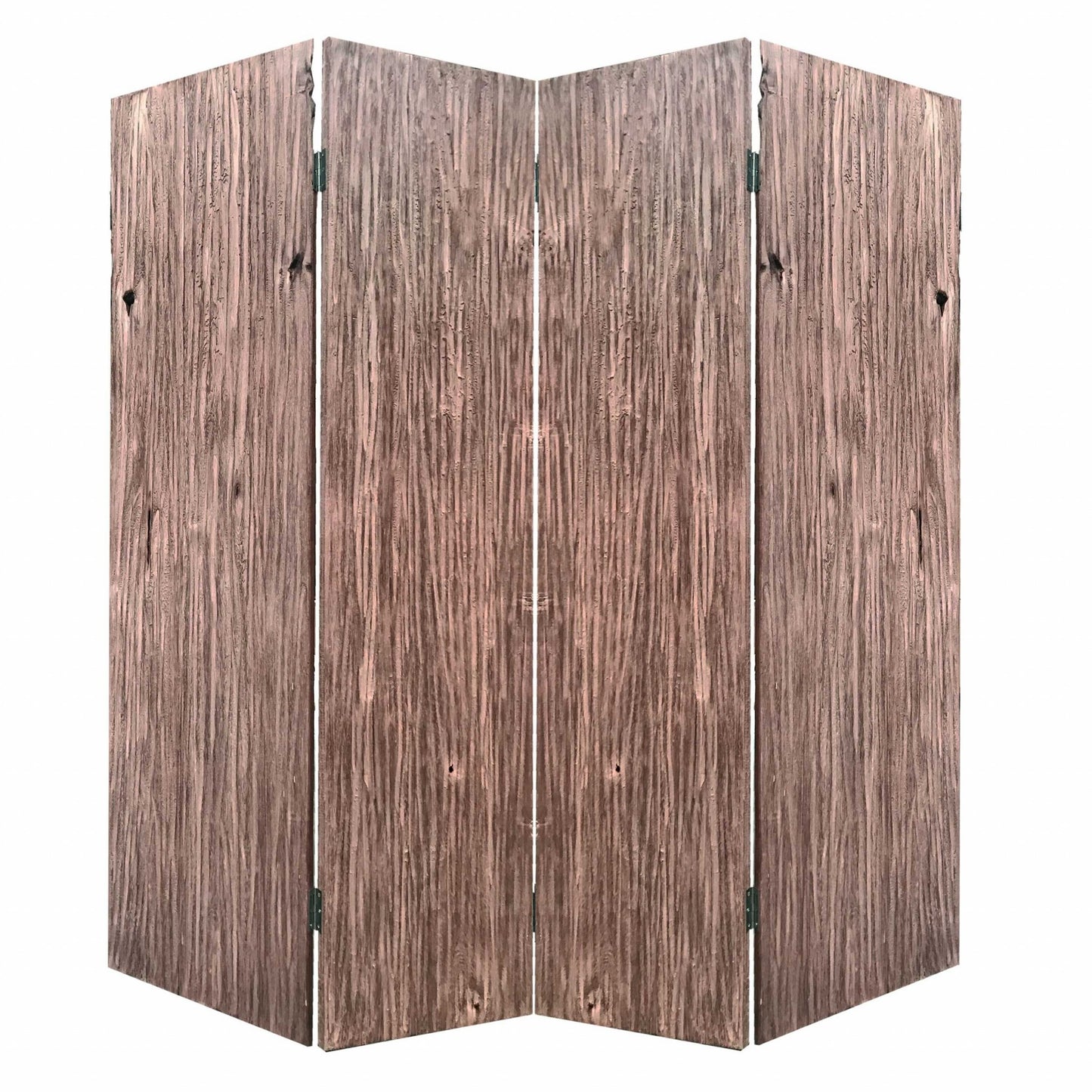 Brown 4 Panles Wood Woodland - Screen By Homeroots | Room Dividers | Modishstore - 3