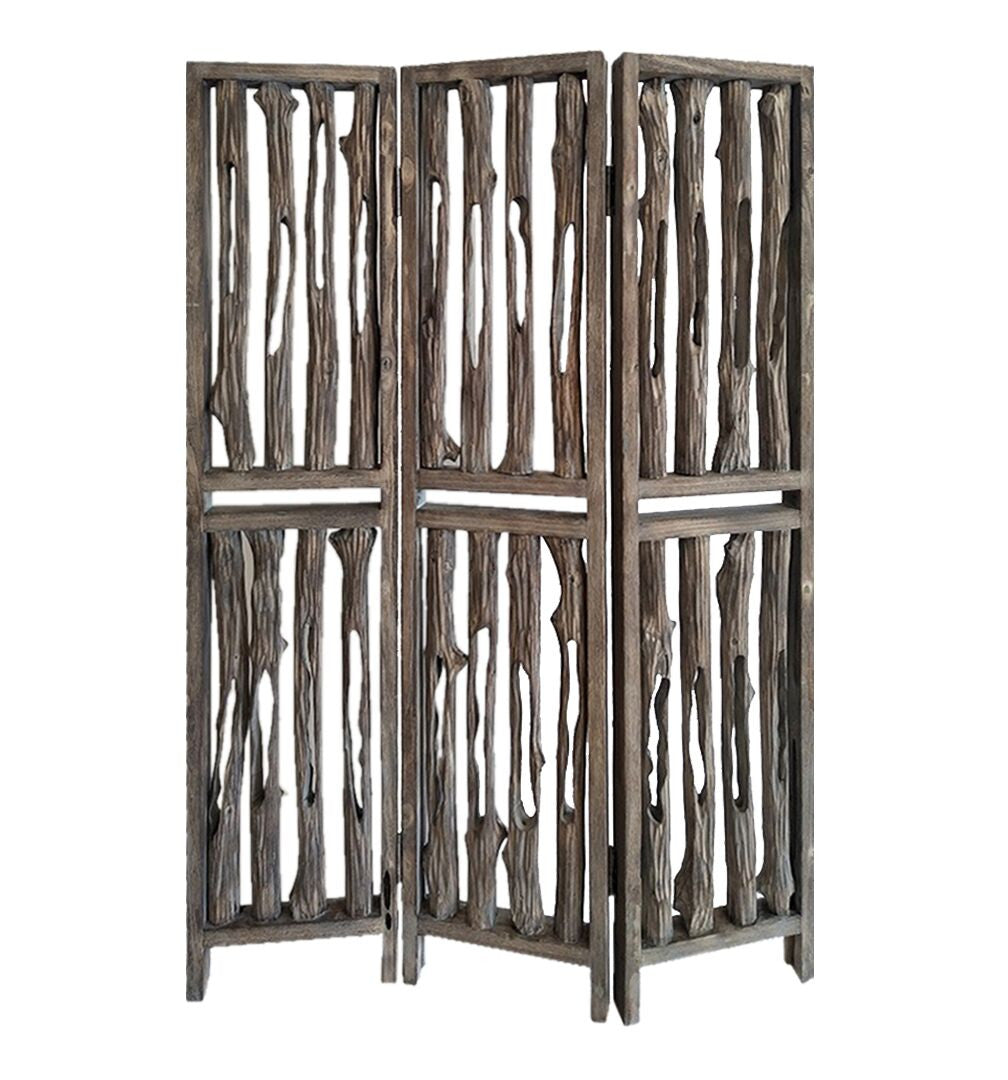 Weathered Brown, Wood, Wrightwood - Screen By Homeroots - 342773 | Room Dividers | Modishstore - 2