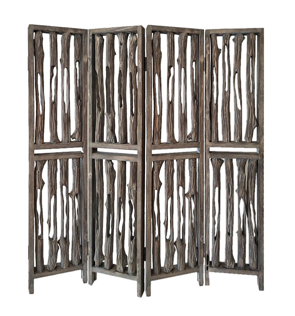Weathered Brown, Wood, Wrightwood - Screen By Homeroots - 342774 | Room Dividers | Modishstore - 3