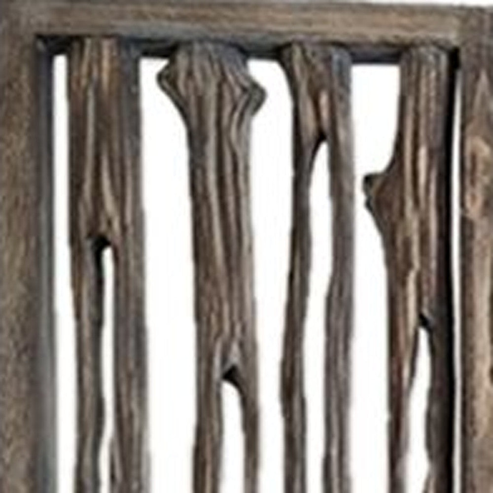 Weathered Brown, Wood, Wrightwood - Screen By Homeroots - 342774 | Room Dividers | Modishstore - 4