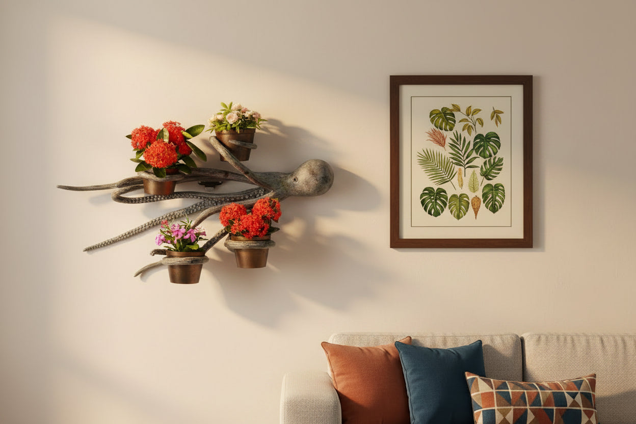 hanging plant troughs Octopus Wall Hanging Planter Holder