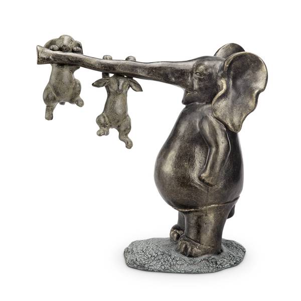 Hang In There Garden Sculpture Elephant and Rabbits By SPI Home | Garden Sculptures & Statues | Modishstore-2
