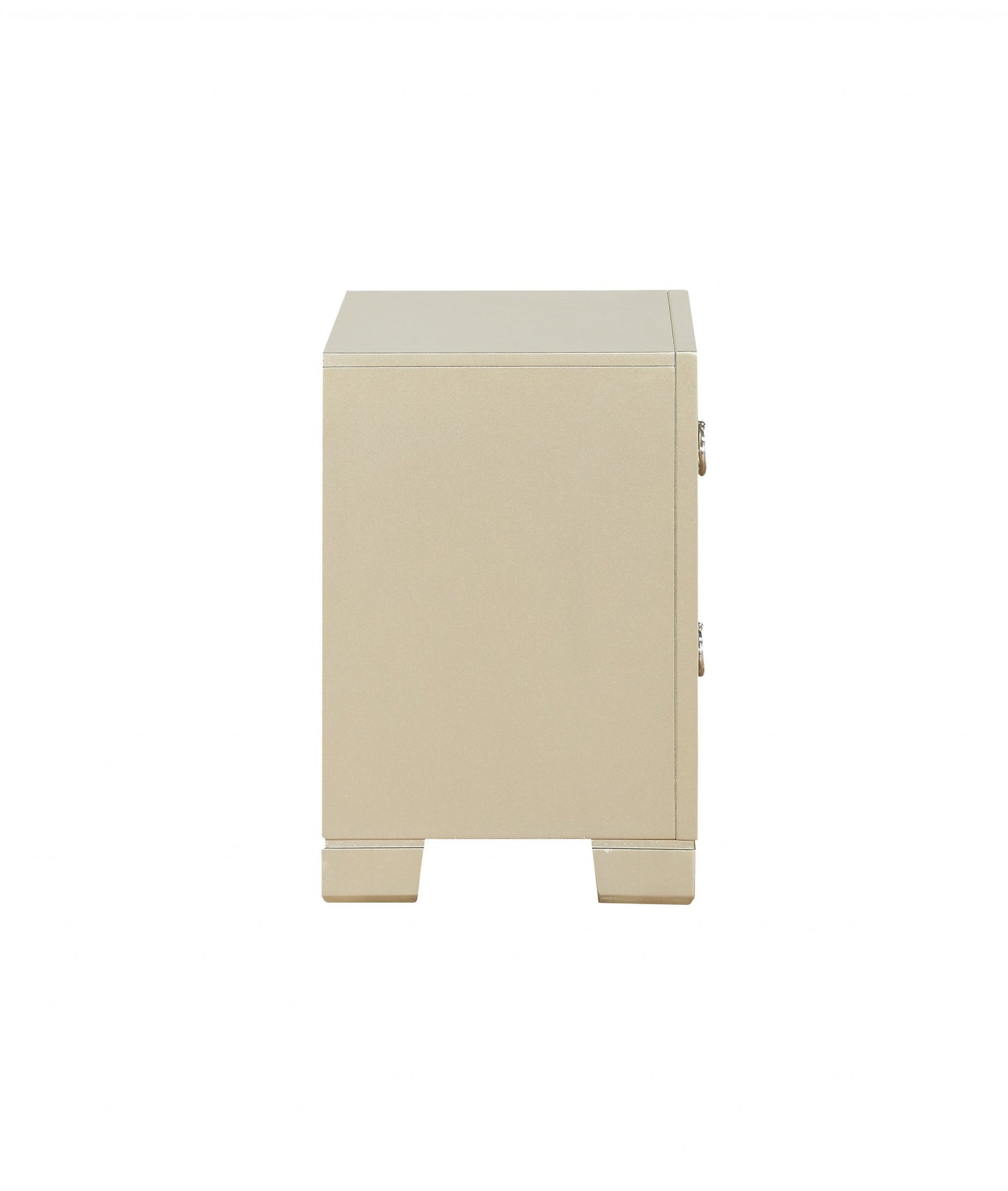 Champagne Wood Mirror Veneer Nightstand By Homeroots | Nightstands | Modishstore - 3