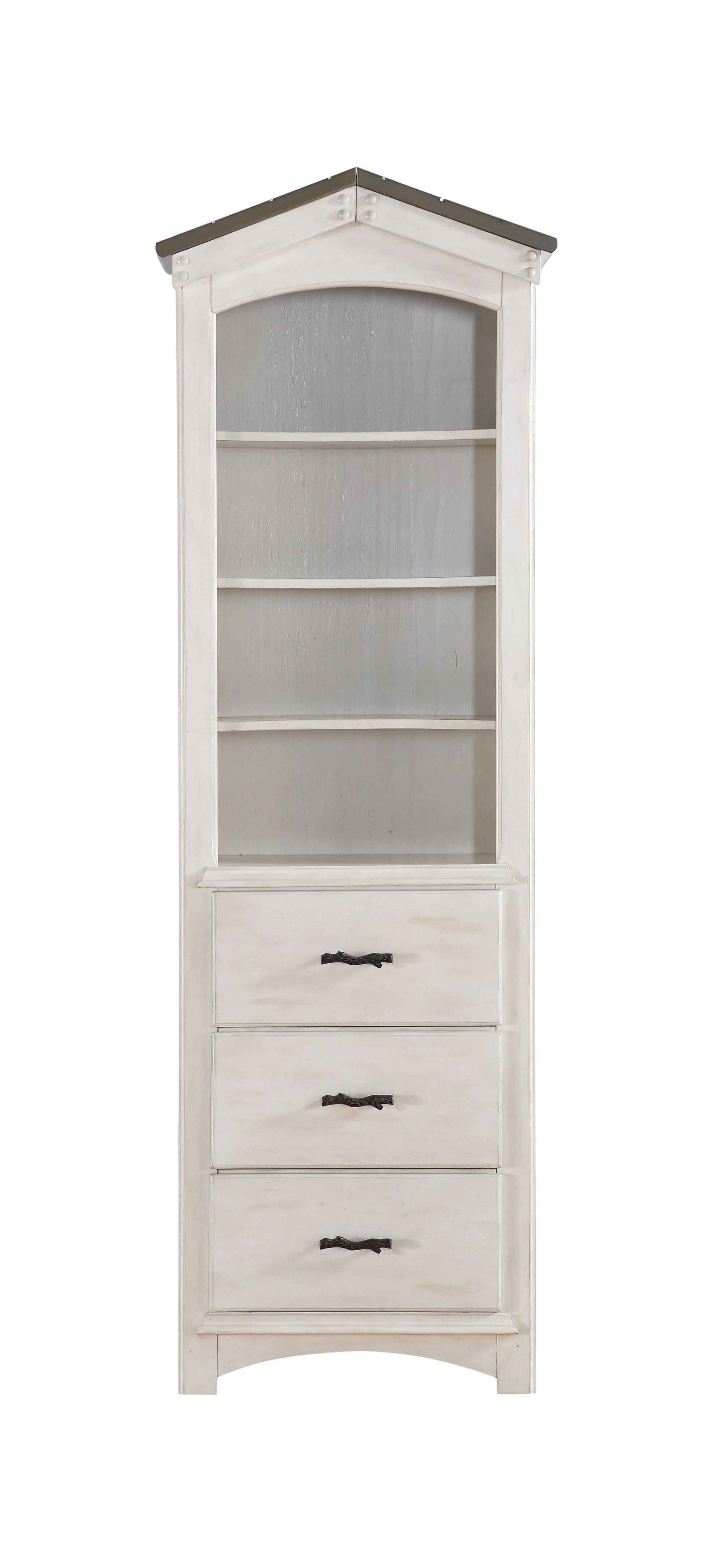 Weathered White Washed Gray Wood Bookcase By Homeroots - 347189 | Bookcases | Modishstore