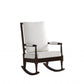 Cream Fabric Walnut Wood Upholstered (Seat) Rocking Chair By Homeroots | Rocking Chairs | Modishstore