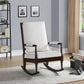 Cream Fabric Walnut Wood Upholstered (Seat) Rocking Chair By Homeroots | Rocking Chairs | Modishstore - 2