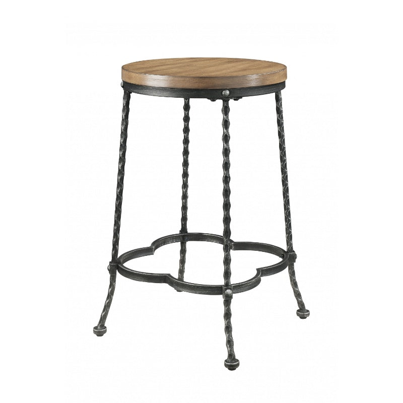 Walnut Antique Black Metal Wood Pc Pk Counter Height Set By Homeroots | Bar Stools & Table | Modishstore - 4