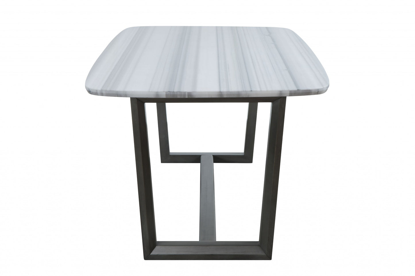 Marble Gray Oak Wood Marble Dining Table By Homeroots | Dining Tables | Modishstore - 3