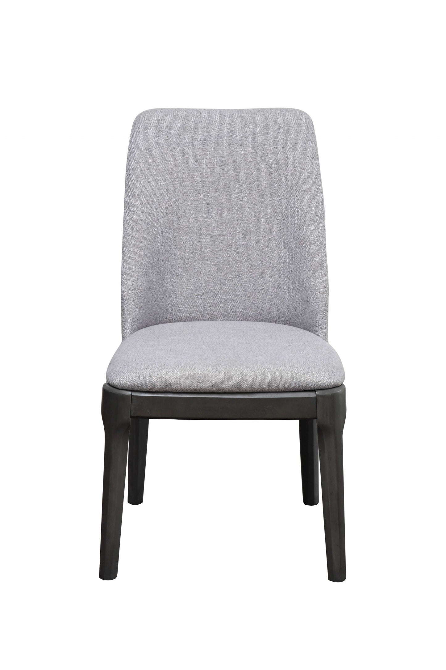 Light Gray Linen Upholstered Seat And Oak Wood Side Chair By Homeroots | Dining Chairs | Modishstore - 3